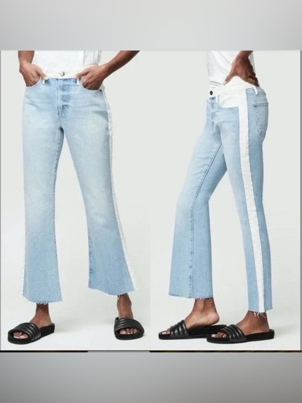 Frame le crop mini boot cut 26 side stripe